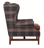 Load image into Gallery viewer, Detec™ Checkered Wing Chair with Cushion
