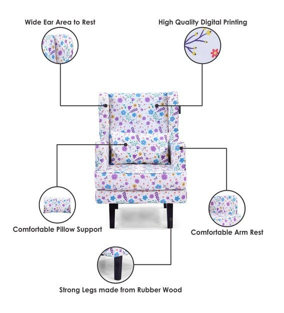 Detec™ Wing Chair - White & Violet Color