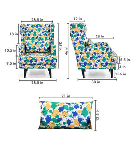 Detec™ Wing Chair with Pouffe - (Set of 2)