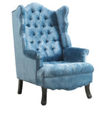 Load image into Gallery viewer, Detec™ Velvet Wing Chair - Blue Color

