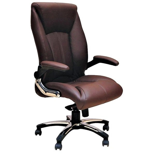 Detec™ Comfortable Leatherette Office Executive Chair Cushioned Back in Brown Color