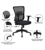 गैलरी व्यूवर में इमेज लोड करें, Detec™ Ergonomic Chair - Black Color
