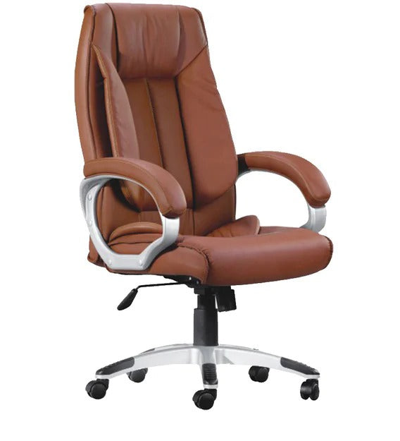 Detec™ Leatherette High Back Office Chair With Comfortable Cushion Back - Brown Color