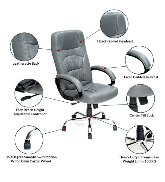Detec™ High Back Executive Chair - Grey Color