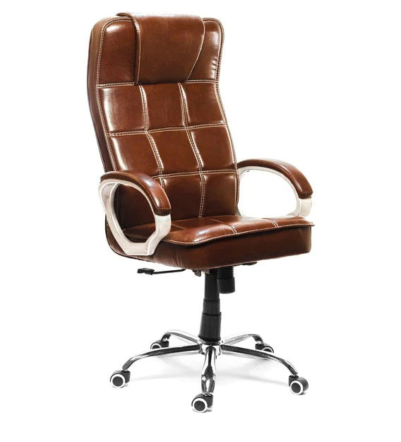 Detec™ सबसे आरामदायक भारतीय कार्यालय कुर्सी - भूरा रंग 