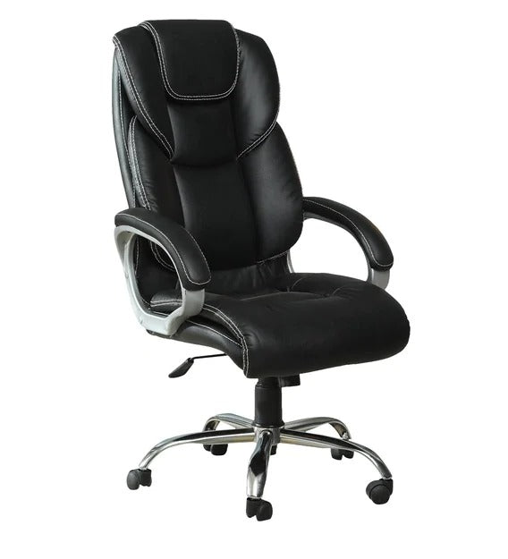 Detec™ High Back Arm Rest Office Chair Cushioned back in Black Color
