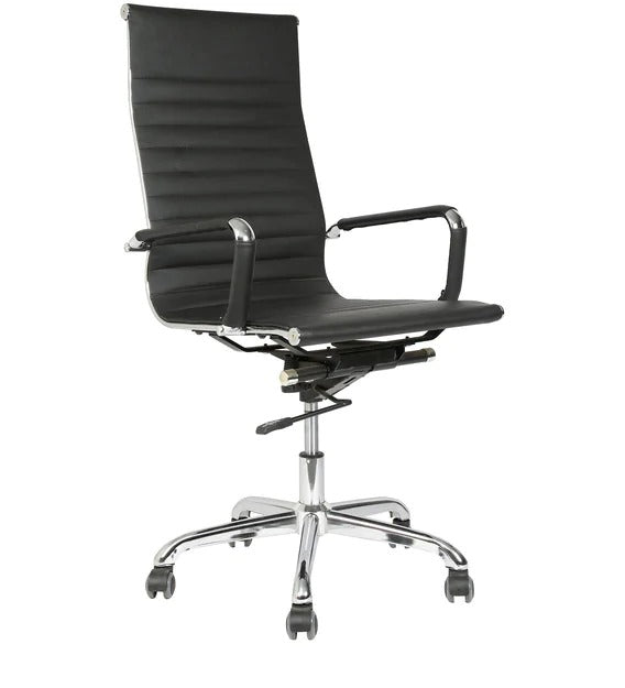 Detec™ High Back Arm Rest Ergonomic Office Chair Cushioned Back in Black Color