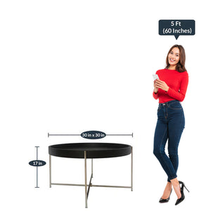 Detec™ Round Coffee Table - Black & Nickel Finish