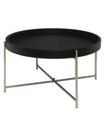 Load image into Gallery viewer, Detec™ Round Coffee Table - Black &amp; Nickel Finish
