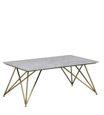 Load image into Gallery viewer, Detec™ Coffee Table with Marble Top - White &amp; Matte Gold Finish
