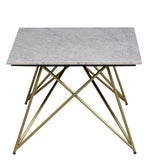 Load image into Gallery viewer, Detec™ Coffee Table with Marble Top - White &amp; Matte Gold Finish

