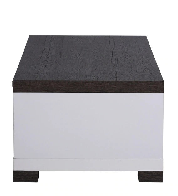 Detec™ Coffee Table with 4 Drawers - Charcoal Oak & White Color