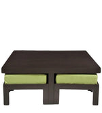 Load image into Gallery viewer, Detec™ Coffee Table with 4 Green Cushioned Stools - Brown Colour
