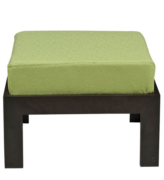 Detec™ Coffee Table with 4 Green Cushioned Stools - Brown Colour