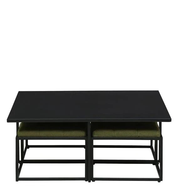 Detec™ 4 सीटर कॉफ़ी टेबल सेट - ब्लैक फ़िनिश