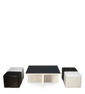 Detec™ Nesting Coffee Table Set - Black/White Finish