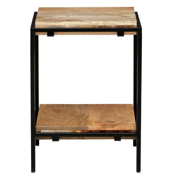 Detec™ End Table with Shelf - Natural Finish