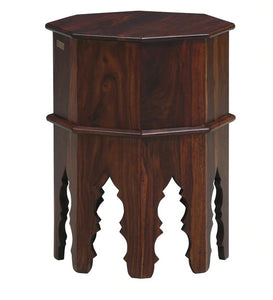 Detec™ Solid Wood End Table - Honey Oak Finish