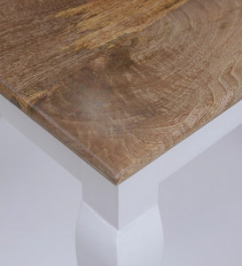 Detec™ Solid Wood End Table - White & Natural Finish