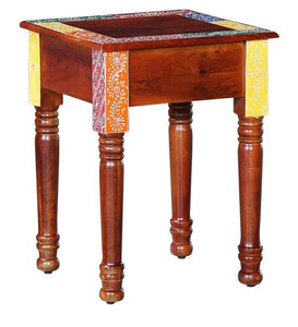 Detec™  Solid Wood Hand - Painted End Table