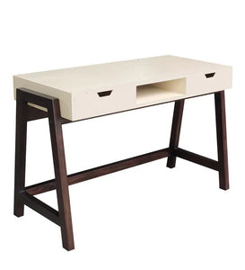 Detec™ Writing Table - Off White & Brown Colour