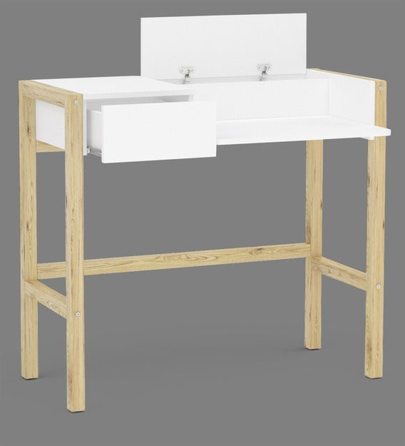 Detec™ स्टडी टेबल एक दराज के साथ - सफ़ेद फ़िनिश