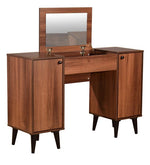 Load image into Gallery viewer, Detec™ Dressing Table with Lid Mirror - Walnut Finish
