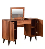 Load image into Gallery viewer, Detec™ Dressing Table with Lid Mirror - Walnut Finish
