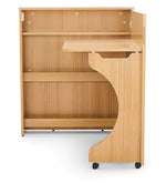 Load image into Gallery viewer, Detec™ Foldable Study Table with Wheels - Teak Finish
