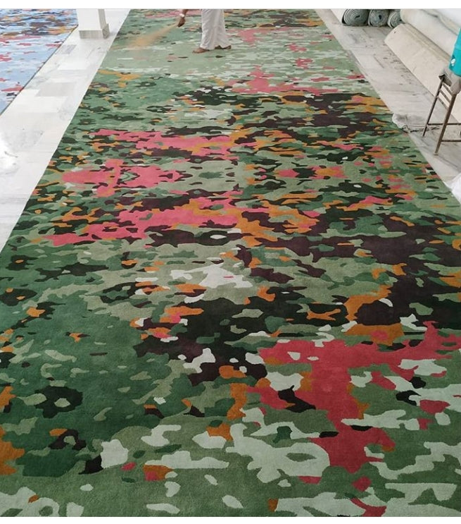 Detec™ Long Rugs for Halls - Green Pattern