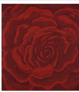 Detec™ Rose Pattern Rug - Red 