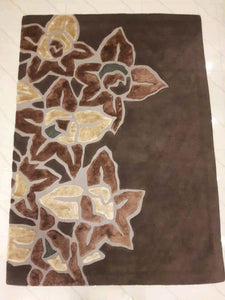 Detec™ Floral Pattern Rug - Brown