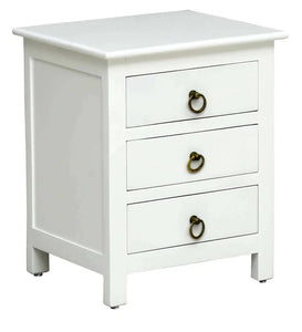 Detec™ Solid Wood Bedside Chest - White Finish