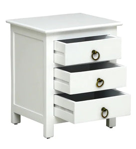 Detec™ Solid Wood Bedside Chest - White Finish