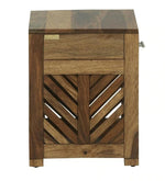 गैलरी व्यूवर में इमेज लोड करें, Detec™  Solid Wood Single Drawer Bed Side Table - Rustic Teak Finish
