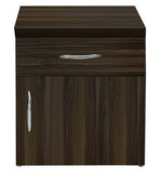 Load image into Gallery viewer, Detec™ Bed Side Table with Shutter &amp; Drawer - Dark Walnut Color
