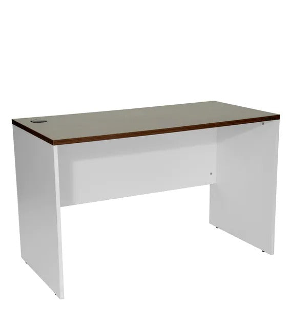 Detec™ Study Table - Dark Acacia & Frosty White Color