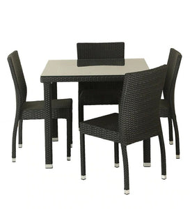 Detec™ 4 Seater Dining Set - Dark Brown Color