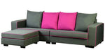 गैलरी व्यूवर में इमेज लोड करें, Detec™ Arnold 3 Seater Sofa with Pouffe - Grey &amp; Magenta color
