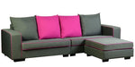 Load image into Gallery viewer, Detec™ Arnold 3 Seater Sofa with Pouffe - Grey &amp; Magenta color
