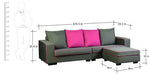 Load image into Gallery viewer, Detec™ Arnold 3 Seater Sofa with Pouffe - Grey &amp; Magenta color
