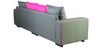 गैलरी व्यूवर में इमेज लोड करें, Detec™ Arnold 3 Seater Sofa with Pouffe - Grey &amp; Magenta color
