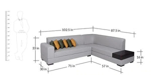 Detec™ Arnulf Corner Sofa - Light Grey Color