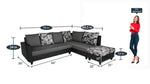 Load image into Gallery viewer, Detec™ Baldur LHS Section Sofa with Ottoman - Grey &amp; Black Color
