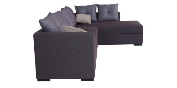 Detec™ Leon LHS Sectional Sofa with Pouffe - Brown Color