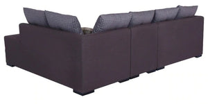 Detec™ Leon LHS Sectional Sofa with Pouffe - Brown Color