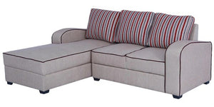 Detec™ Leopold RHS Sofa with Pouffe - Light Brown Color