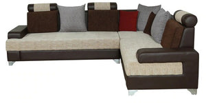 Detec™ Valter Corner Sofa - Brown & Ivory Color