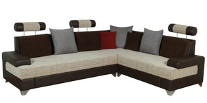 Detec™ Valter Corner Sofa - Brown & Ivory Color