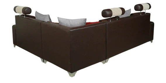 Detec™ Valter Corner Sofa - Brown & Ivory Color